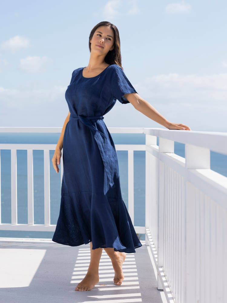 Vestido midi Legant Vintage 100% lino